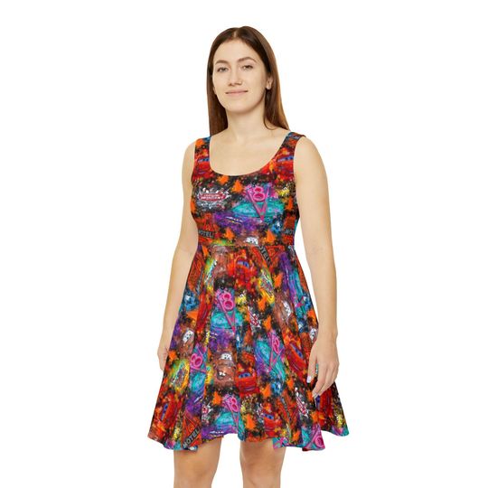 Discover Watercolor Pixar Cars - Women's Skater Dress (Made in USA)