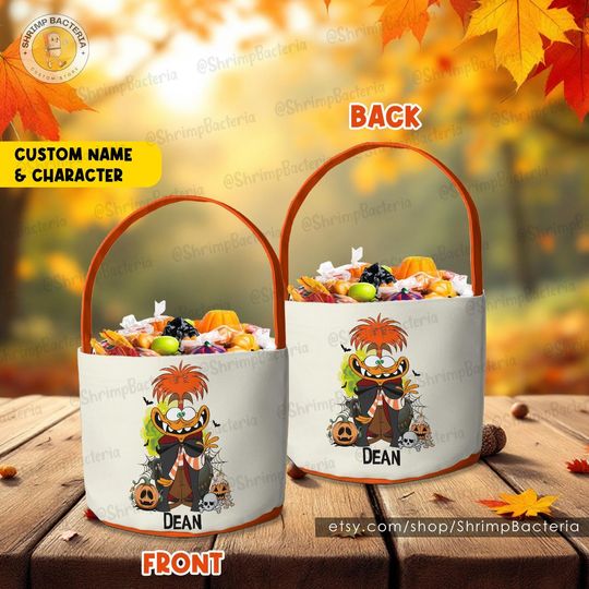 Discover Inside Out 2 Halloween Costume Basket, Anxiety Trick or Treat Halloween Basket, Inside Out Custom Gifts for Kids, Inside Out Halloween Party
