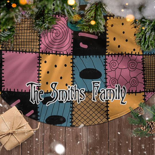 Discover Nightmare Custom Patchwork Tree Skirt, Sally Patchwork Tree Skirt, Nightmare Before Christmas Tree Skirt, Seasonal Home Decoration, MYJ939
