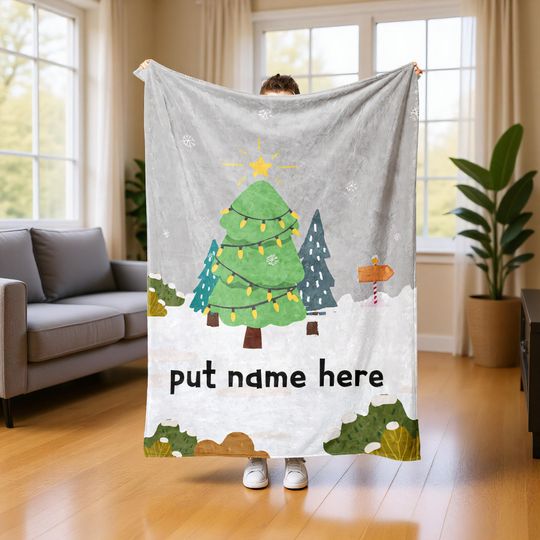 Discover Personalized Blanket, Custom Christmas Gift Throw for Family for Kids and Adults