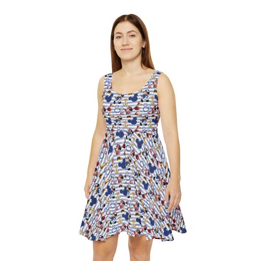 Discover Cruise Captain Mickey & Minnie - Women's Skater Dress (Made in USA)