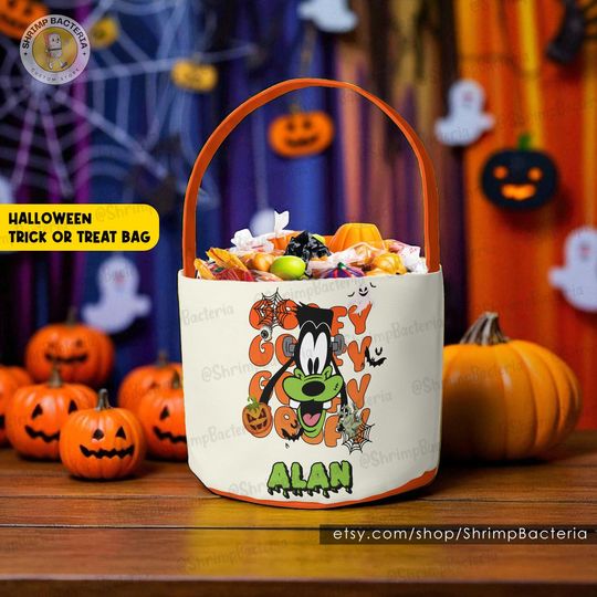 Discover Disney Mickey & Friends Halloween Basket, Mickey Minnie Trick or Treat Candy Bag with Name, Disneyland Halloween Toy Story, Halloween Gifts