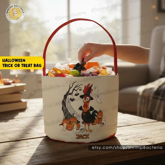 Discover Disney Moana Hei Hei Halloween Trick or Treat Basket, Disneyworld Trick or Treat Bag with Name, Moana Kakamora HeiHei Disney Girl Trip Gifts