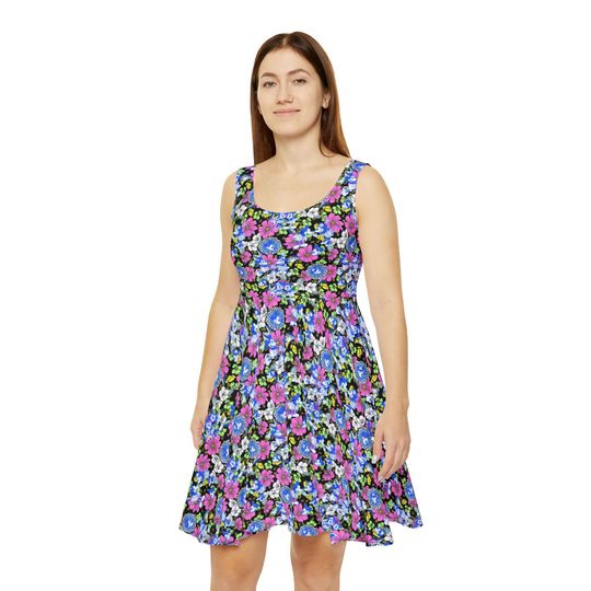 Discover Garden Whimsy - Retro Mickey & Minnie - Women's Skater Dress (Made in USA)