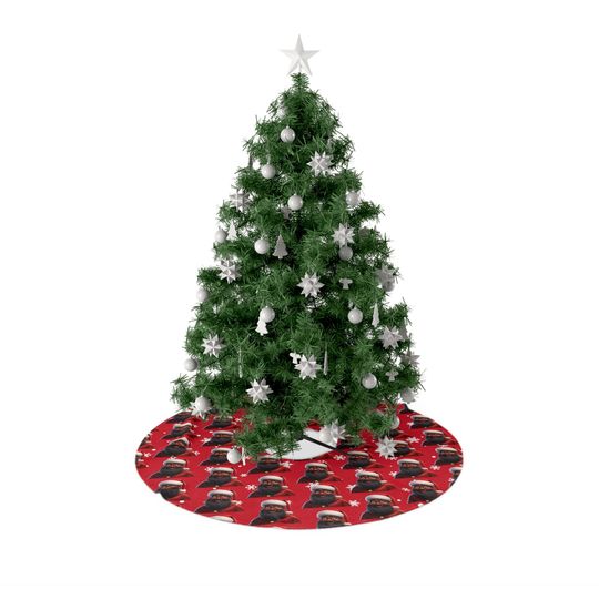 Discover Black Santa RED Christmas Tree Skirt, Christmas Tree Decor Christmas Decoration Black Christmas Holiday Decorations
