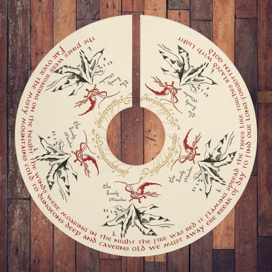 Discover Misty Mountain Christmas Tree Skirt - Lord of the Rings Holiday Decor
