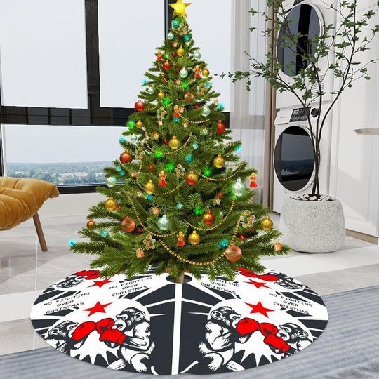 Discover Funny Boxing Monkeys Christmas Tree Skirt - Humorous Holiday Decor