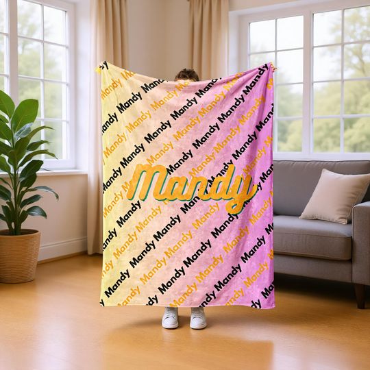Discover Custom Blanket with Name, Personalized Fleece Throw