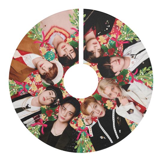 Discover Christmas Tree Skirt, Stray Kids Red Holiday Decor, Kpop Fan Gift, Festive Winter Decoration, Unique Christmas Decor, Christmas Tree Mat,