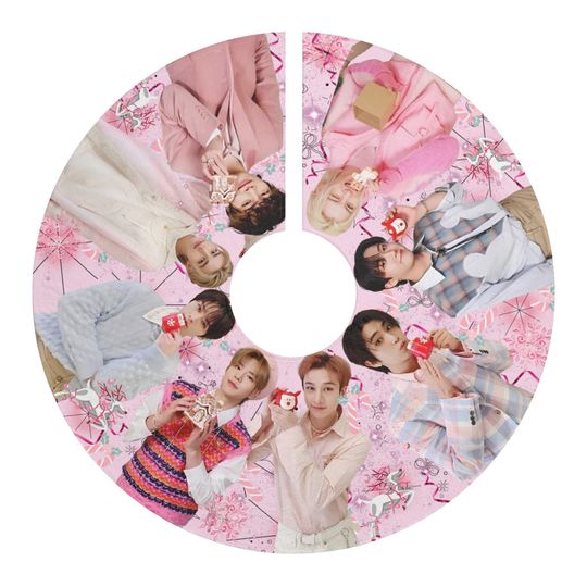 Stray Kids Christmas Tree Skirts, Kpop Stray Kids Holiday Decor, Festive Xmas Tree Skirt, Christmas Gift, Tree Skirt Decoration