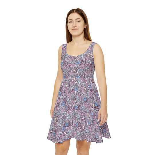 Fairytale Florals Women's Skater Dress, Sleeping Beauty Dress