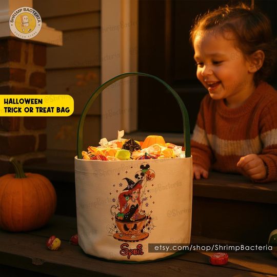 Discover Ariel Princess Halloween Basket, Personalized Trick or Treat Bag, Custom Princess Bag Gift for Girls, Halloween Candy Tote, Halloween Gifts