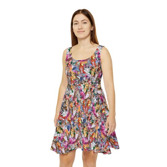 Discover Cats of Disney - Women's Skater Dress (Made in USA)