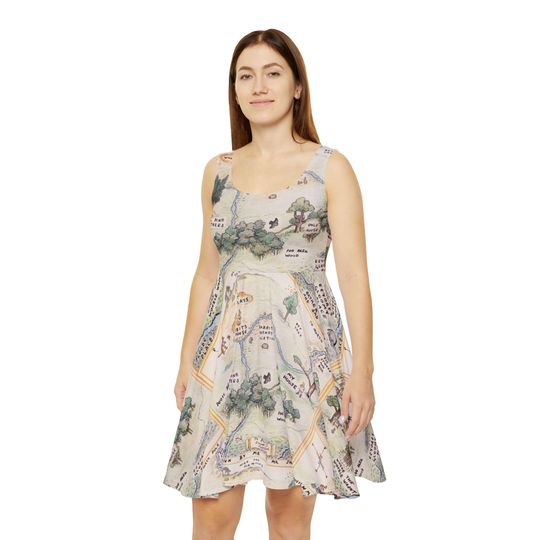 Discover Hundred Acre Wood Map - Women's Skater Dress (Made in USA)