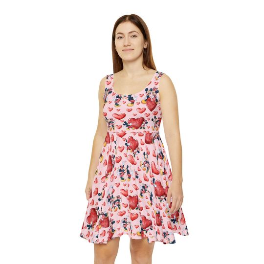 Discover Valentine Mickey & Minnie - Women's Skater Dress (Made in USA)