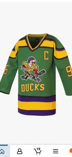 Discover Youth Mighty Ducks Jersey Adam Banks #99 Movie Ice Hockey ...size Medium