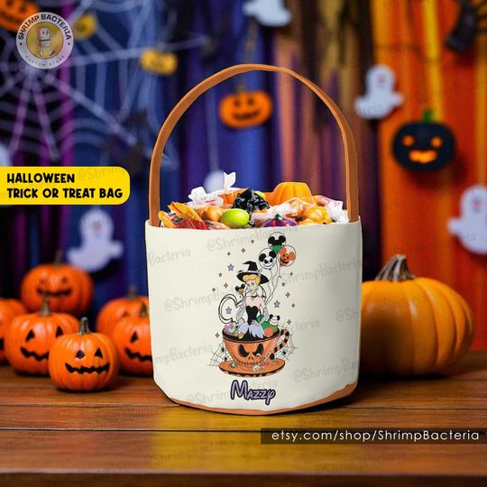 Discover Personalized Disney Princess Halloween Basket, Cute Trick or Treat Bag, Custom Princess Gift for Girls, Birthday & Halloween Fun, Candy Tote