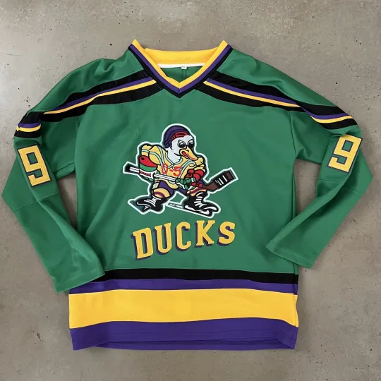 Discover 1992 Mighty Ducks Disney Movie Hockey Jersey Replica #99 Adam Banks Medium