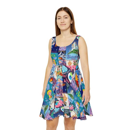Fantasyland Vintage Attraction Posters Women's Skater Dress