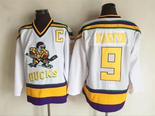 Discover Movie Paul Kariya #9 Mighty Ducks hockey Jersey Youth/Mens Stitched Custom S-6XL