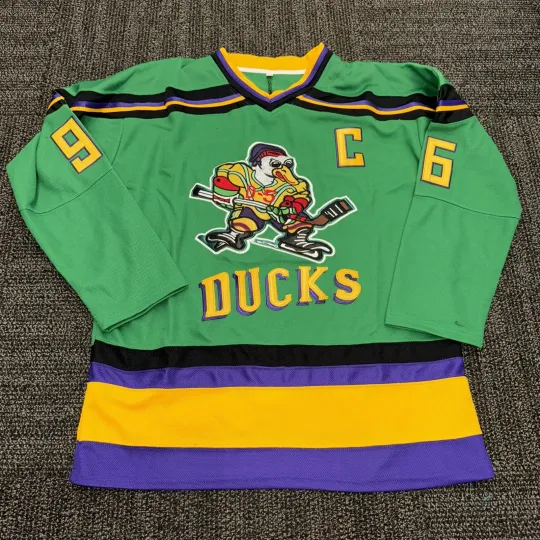 Mighty Ducks Charlie Conway 96 Hockey Jersey Stitched Green Banks Bombay