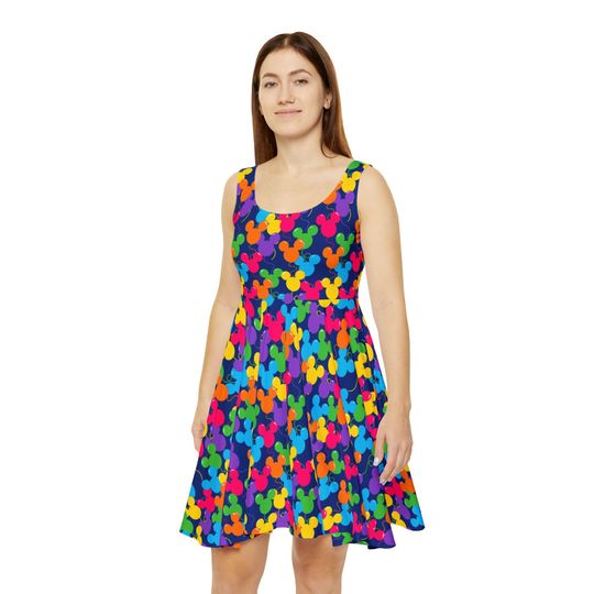 Discover Mickey Ears Balloons Women's Skater Dress