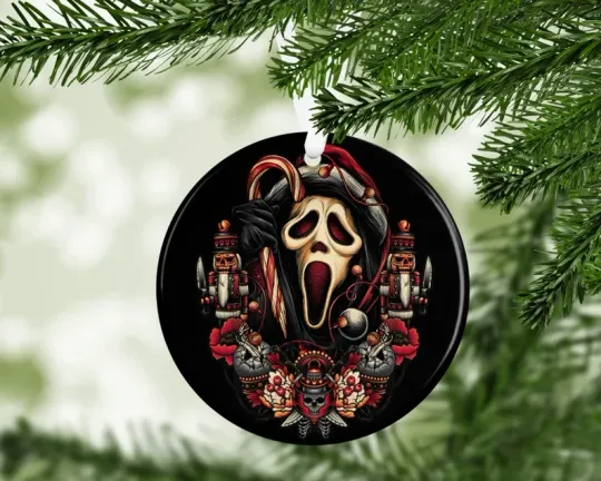 Horror Scream The Ghostface Halloween Christmas Circle Ornament