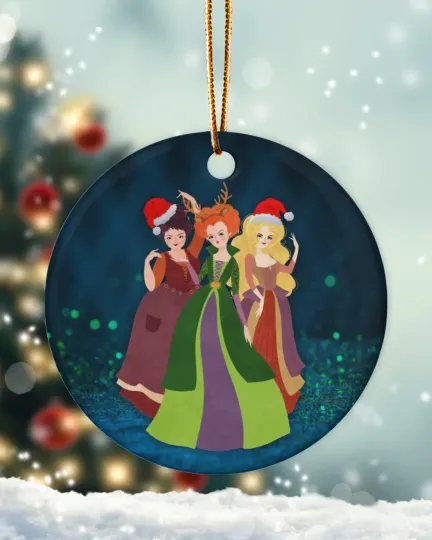The Sanderson Sisters Hocus Pocus Lovers Halloween Christmas Circle Ornament