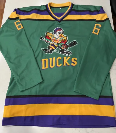 Mighty Ducks Movie Gordon Bombay #66 Hockey Jersey Black Stitched Men's