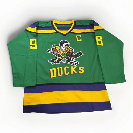 Mighty Ducks Movie Men Jersey #96 Charlie Conway Ice Hockey Jersey Stitched