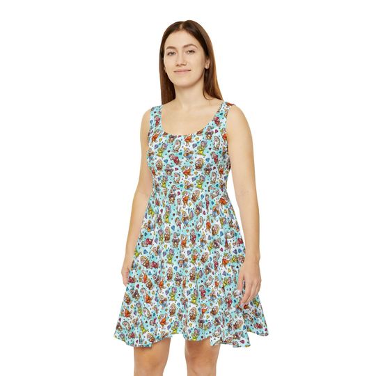 Seven Dwarfs Sketched Women's Skater Dress