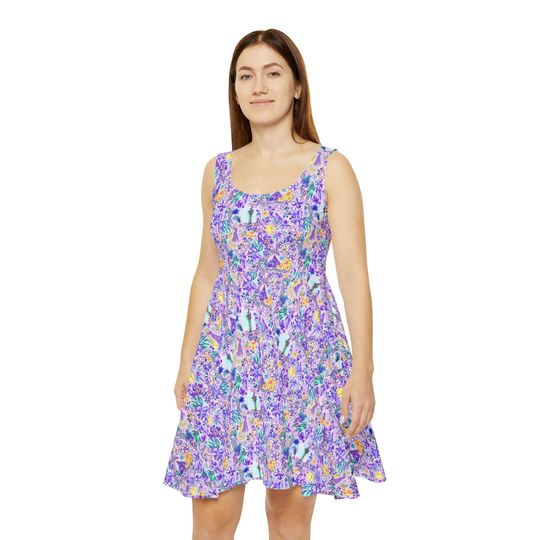 Bright Tropical Princess Rapunzel Women's Skater Dress