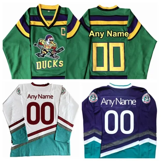 Discover Custom Mighty Ducks Retro Hockey Jersey Banks Conway Youth/Men's Sewn Name