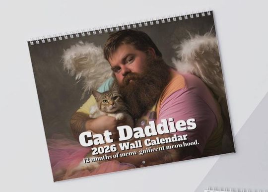 Discover Cat Daddies 2026 Wall Calendar: Funny  | Gag Gifts, Funny Calendar, Birthday, Weird Stuff, Secret Santa