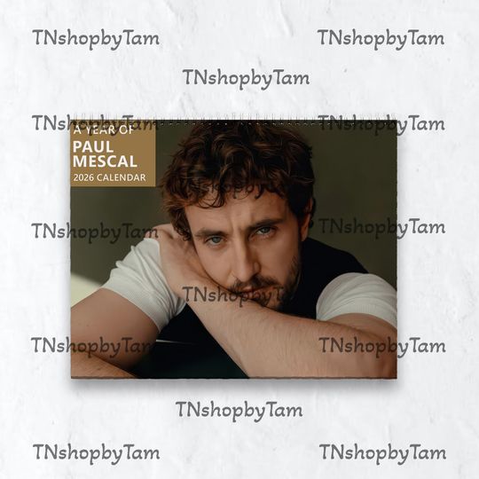 Paul Mescal 2026 Wall Calendar Planner, Unique Holiday Gift, Fan Gift, New Year Gift, Paul Mescal Celebrity Merch, Celebrity Crush Merch