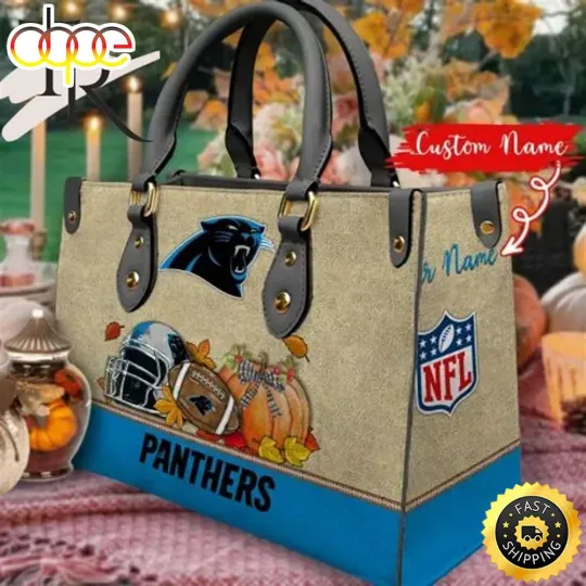 Discover Personalized Carolina_Team Panthers Autumn Leather Bag, Custom Leather Bag