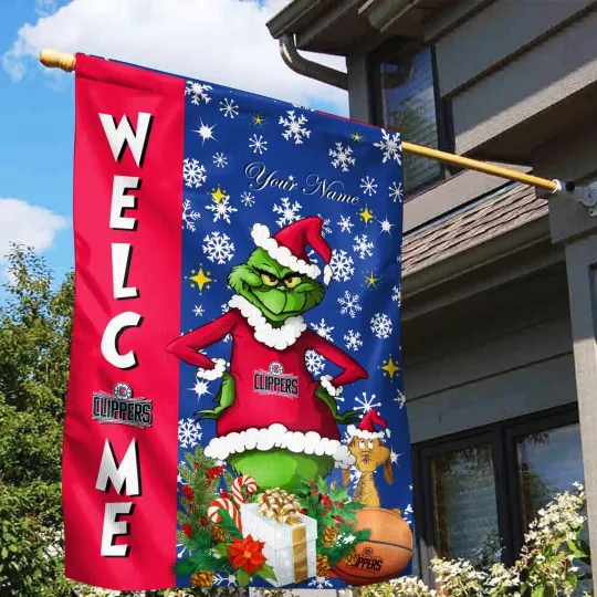 Personalized LA Team Clippers Christmas Garden Flags Gifts For Fans