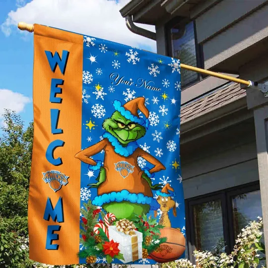 Personalized New York Team Knicks Christmas Garden Flags Gifts For Fans