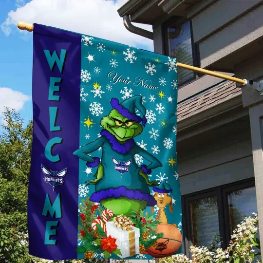 Personalized Charlotte Team Hornets Christmas Garden Flags Gifts For Fans