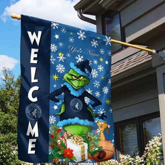 Personalized Minnesota Team Timberwolves Christmas Garden Flags Gifts For Fans