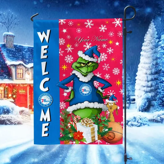 Personalized Philadelphia Team 76ers  Christmas Garden Flags Gifts For Fans