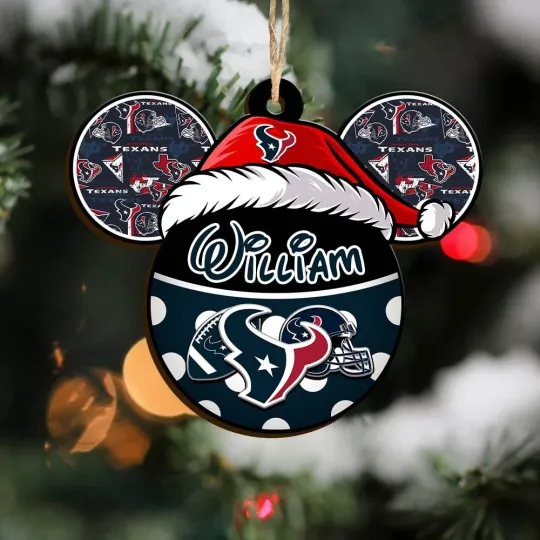 Discover Personalized Houston Team Texans Sport Christmas Ornament, For Football Fan