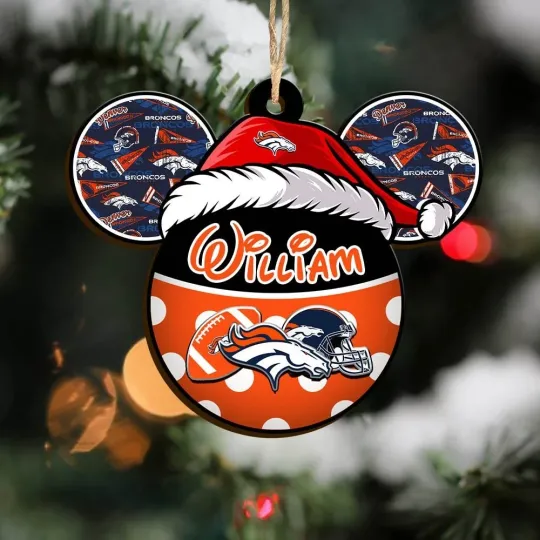 Personalized Denver Team Broncos Sport Christmas Ornament, For Football Fan