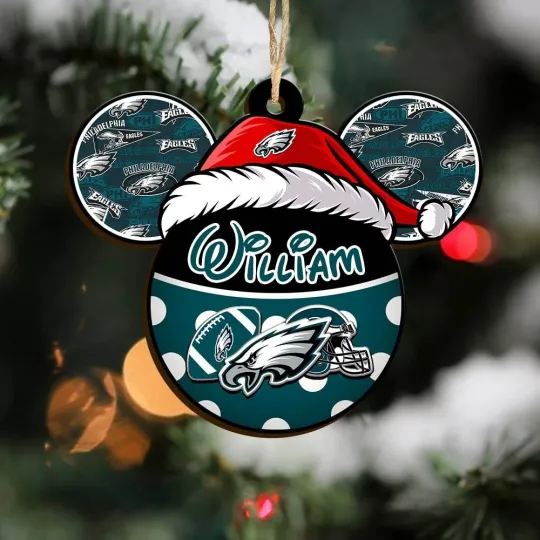 Discover Personalized Philadelphia Team Eagles Sport Christmas Ornament, For Football Fan