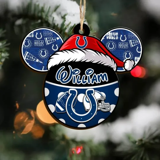 Discover Personalized Indianapolis Team Colts Sport Christmas Ornament, For Football Fan