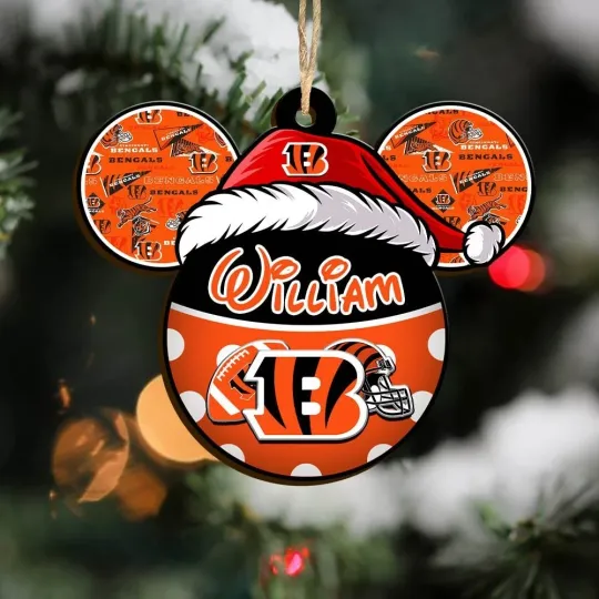Personalized Cincinnati Team Bengals Sport Christmas Ornament, For Football Fan