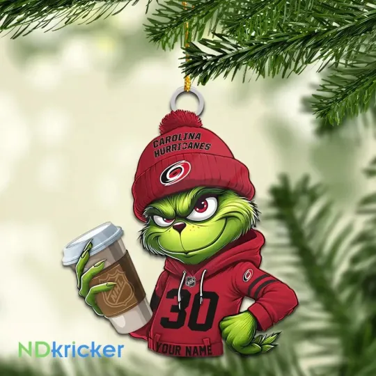 Personalized Carolina Team Hurricanes Sport Christmas Ornament, For Hockey Fan