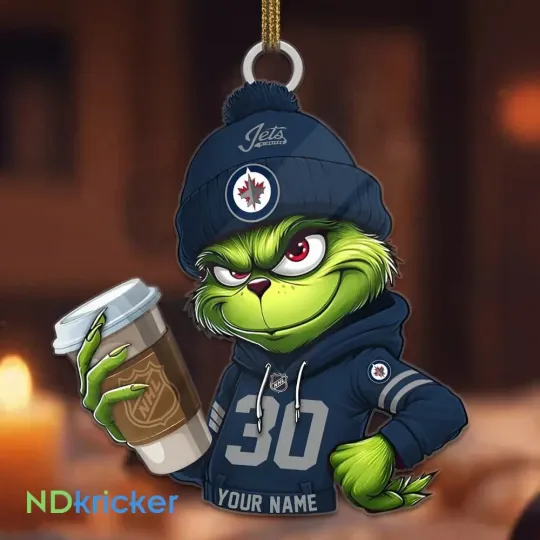Personalized Winnipeg Team Jets Sport Christmas Ornament, For Hockey Fan
