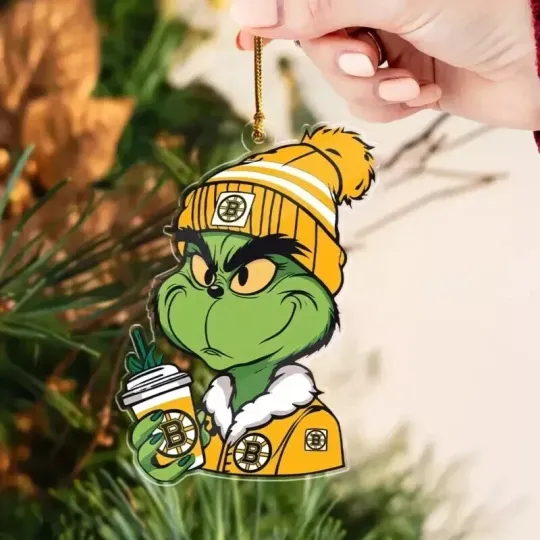 Boston Team Bruins Sport Christmas Ornament, For Hockey Fan