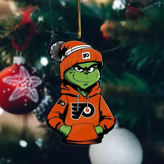 Philadelphia Team Flyers Sport Christmas Ornament, For Hockey Fan